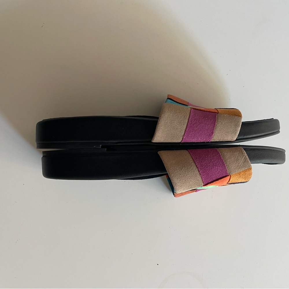 Charlotte Stone Jacquie Multicolor Woven Patchwork Suede Sandals - Picture 8 of 12